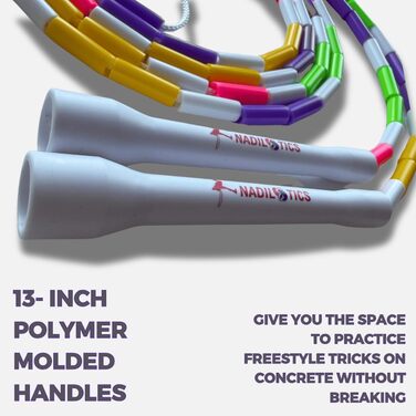 Стрибкове канат Elevate Rope Professional з перлами, 3м, регульований, поліестер - для фрістайлу, кардіо та трюків, для всіх рівнів, для використання в приміщенні та на вулиці