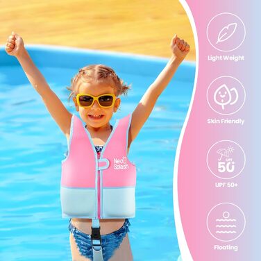 Дитяча жилетка для плавання Kinder Mädchen Junge, допомога у плаванні для малюків 1-6 років, регульовані ремінці безпеки KS-PB 3-6