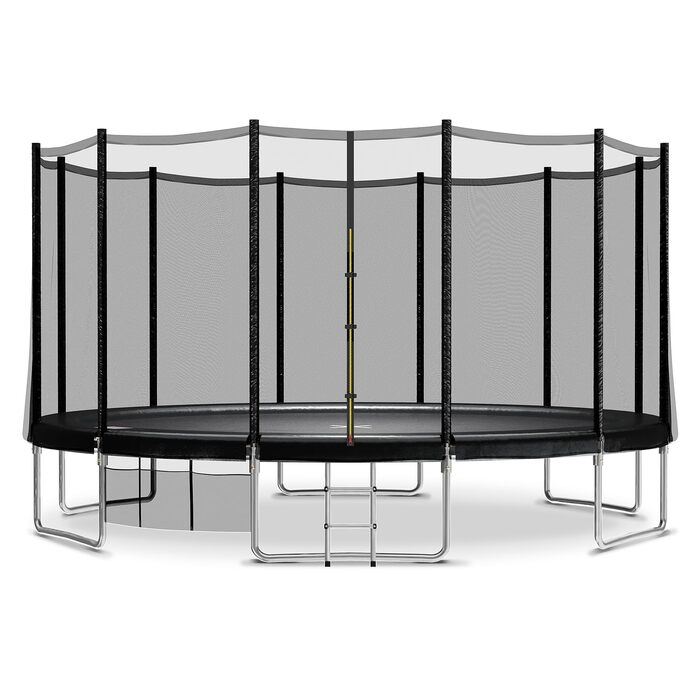 Трамплін JUMMICO Outdoor Ø 427 см з GS-сертифікацією, для дітей, з драбиною та боковою кишеню (Чорний)