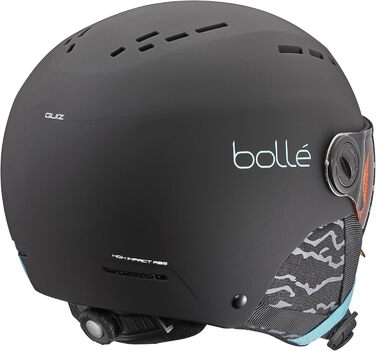 Дитячий лижний шолом Bollé Quiz Visor з візором, матовий чорний/синьо-оранжевий, розмір S