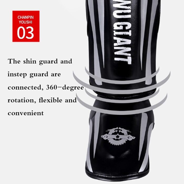 Захисники гомілок для Муай Тай, кікбоксингу та інших єдиноборств, унісекс, з захистом зап'ястя, чорні