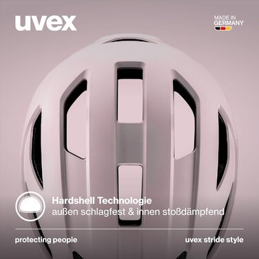 Велосипедний шолом uvex Stride Style універсальний, міцний, з індивідуальним регулюванням розміру, безпечний та багатофункціональний