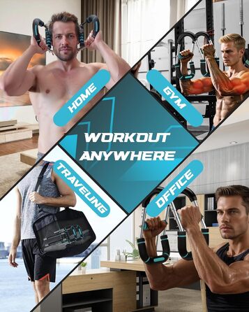 Тренування рук Twister з 6 рівнями (30-50 кг/30-150 lbs), портативний тренажер для грудних м'язів зі знімним дизайном - тренажер для грудей чоловіків для дому, офісу та подорожей, червоний 30-100 lbs, 4Spring (синій 40-100 lbs)