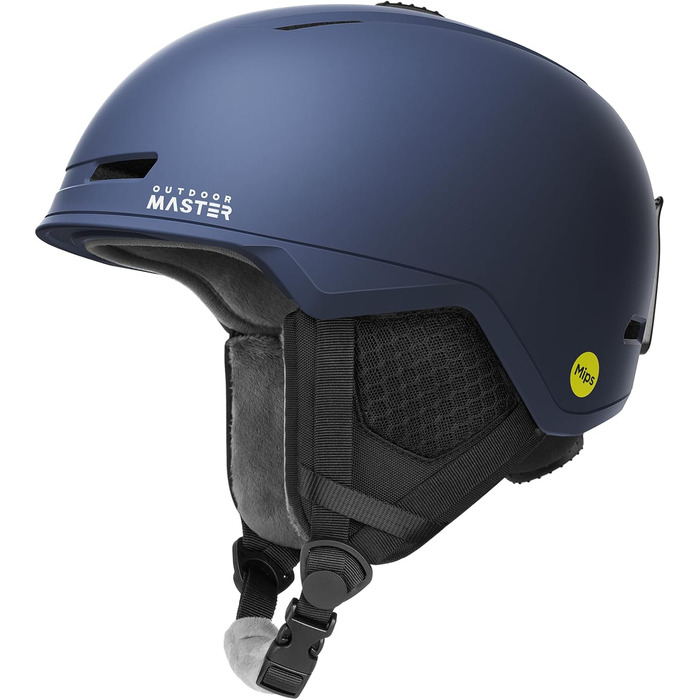 Шолом для лиж та сноуборду OutdoorMaster MIPS, вентиляція, полікарбонат, EPS, синій, розмір S, чоловічий та жіночий