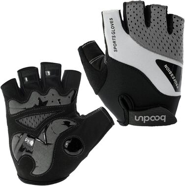 Велосипедні рукавички для чоловіків та жінок, напівпальцеві, дихаючі, антиковзні - сірий колір, розмір M