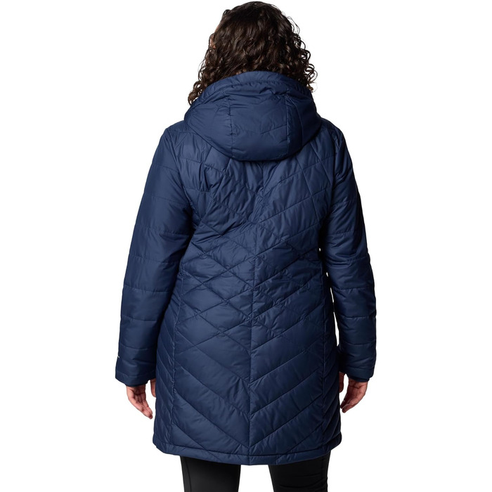 Жіноча зимова куртка-пальто Columbia First Generation Heavenly Long з капюшоном, темно-синя (Collegiate Navy), розмір XL