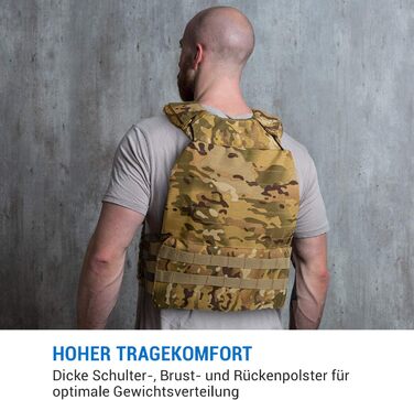 Capital Sports Battlevest 2.0: Вага жилет для тренувань - жилет з вагою, комфортний, з оптимальною підкладкою, 8.0 кг або 13.2 кг, камуфляж, чорний або оливковий (8.0 кг, камуфляж)