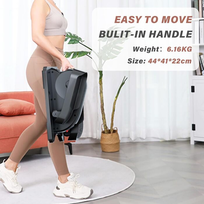 Електричний крострейнер для дому: міні-еліптичний тренажер з пультом, дисплеєм, 12 швидкостей. Підходить для людей похилого віку та дорослих