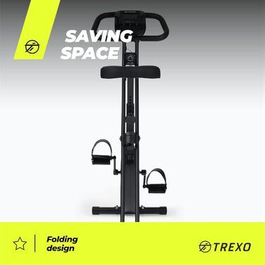 TREXO Hex: Складне тренажерне колесо для дому з комп'ютером, чорне (EB-H01)