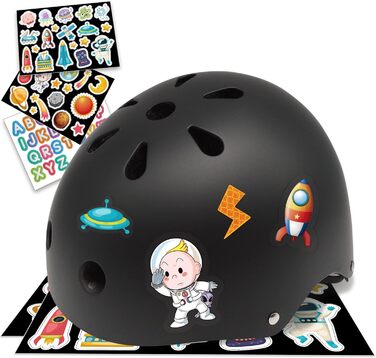 Дитячий велосипедний шолом Simply Kids з наклейками, сертифікований CPSC та CE, для скейтборду, велосипеда і самоката, регульований розмір 46-52/52-58 см, для хлопчиків та дівчаток від 2 років, дизайн Космос