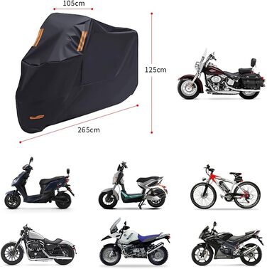Водонепроникна мотоциклетна накривка XXL, захист від подряпин, 210D Oxford, з отворами для замка, підходить для Harley-Davidson, Honda, Yamaha, Suzuki, Kawasaki