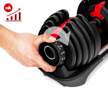 Регульовані гумовані гантелі Sapphire, 1 x 24 кг