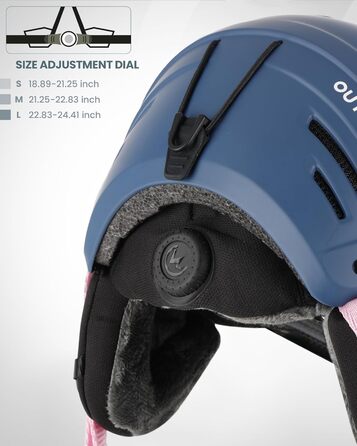 Шолом Outdooraster для сноуборду та лиж з маскою, захисний EPS, 14 вентиляційних отворів, для чоловіків, жінок та підлітків (рожево-фіолетовий градієнт, L)