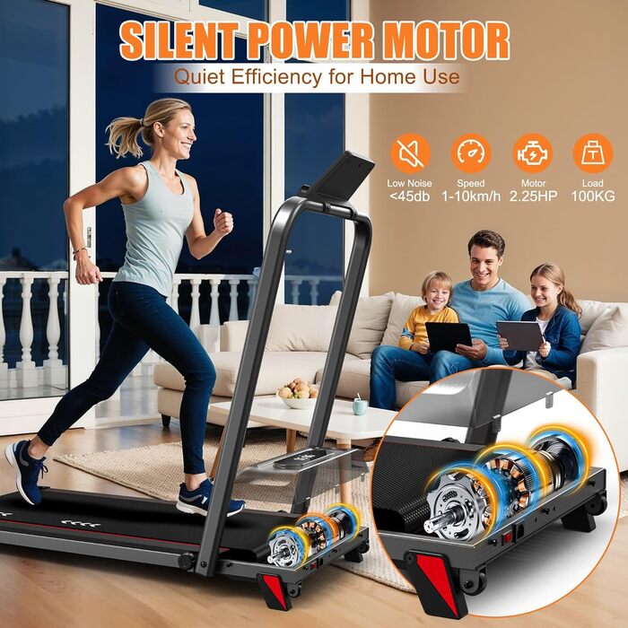CharonFit Walking Pad - біговий доріжка для дому, 2.25 PS, до 100 кг, нахил 4%, 1-10 км/год