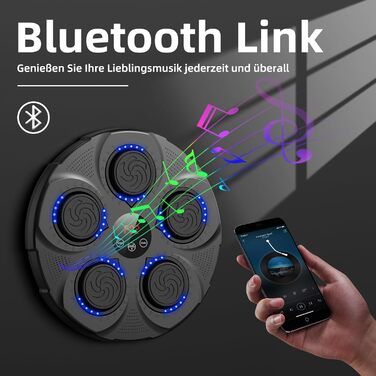 Електронна музична скринька ADSAQOP з LED-підсвічуванням для дітей та дорослих, Bluetooth, настінний монтаж, професійне тренувальне обладнання