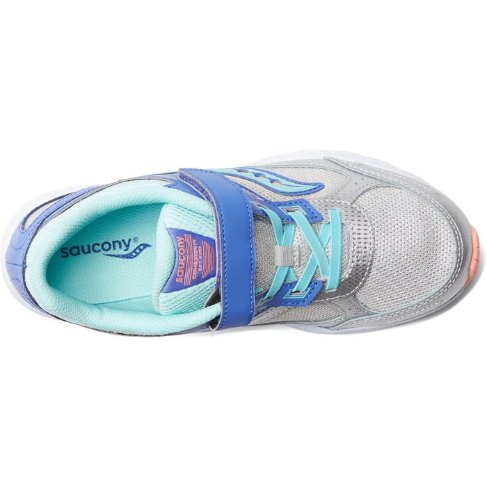 Дитячі кросівки Saucony Cohesion 14 Alternative Closure для малюків (4 Wide) сріблястого та персикового кольорів