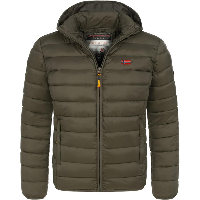 Чоловіча зимова куртка Geographical Norway - тепла, з капюшоном, для активного відпочинку (XXL, KAKI)