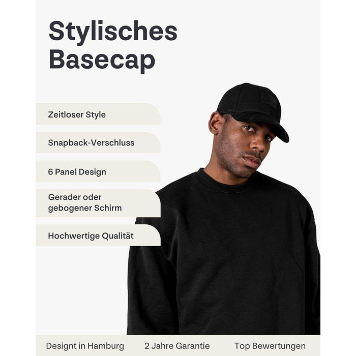 Кепка-снэпбек Johnny Urban Dean унісекс, регульована база-кепка, чорна (один розмір)