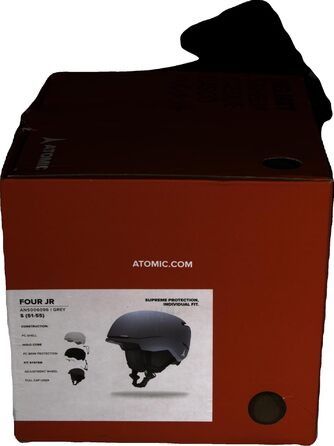 Дитячий лижний шолом ATOMIC FOUR JR, сірий, розмір S, вентиляція, безпека, 51-55 см