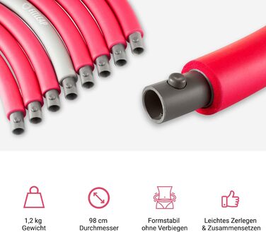 Обруч хулахуп Fitleap для фітнесу та масажу, 8 секцій, знімний, для дорослих та дітей (Рожевий)