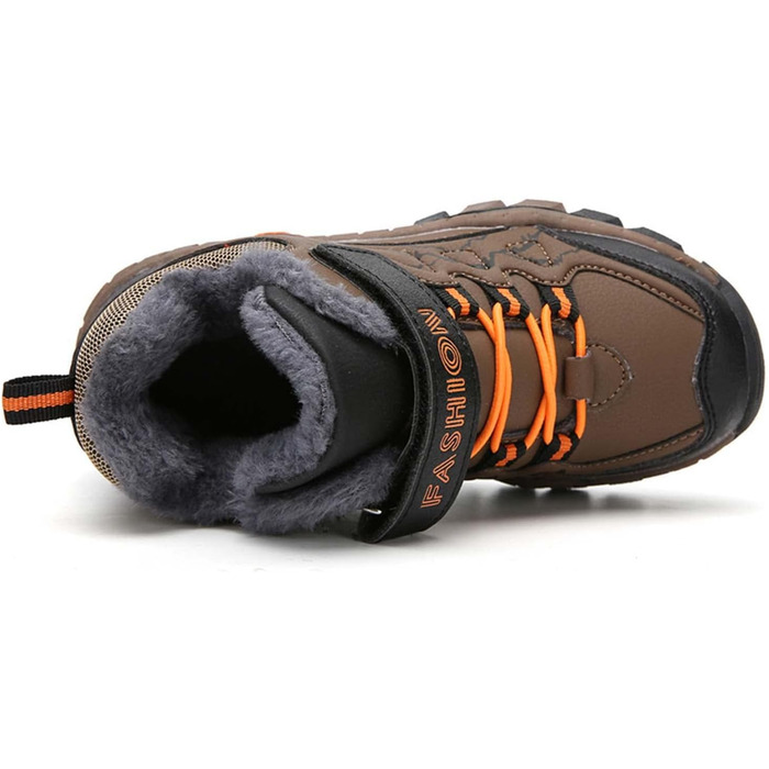 Дитячі зимові черевики Meidiastra для туризму та хайкінгу: теплі, водонепроникні, з антиковзаючою підошвою та застібкою-липучкою (EU 30-40), зелені та коричневі кольори