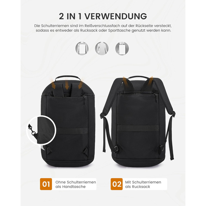 Спортивна сумка LOVEVOOK для жінок та чоловіків, велика сумка для залу, дорожня сумка з відділенням для взуття, водонепроникна сумка для тренувань, плавання, Travel Duffle Bag з рюкзаком, 45L (51*28*32 см), Бежевий