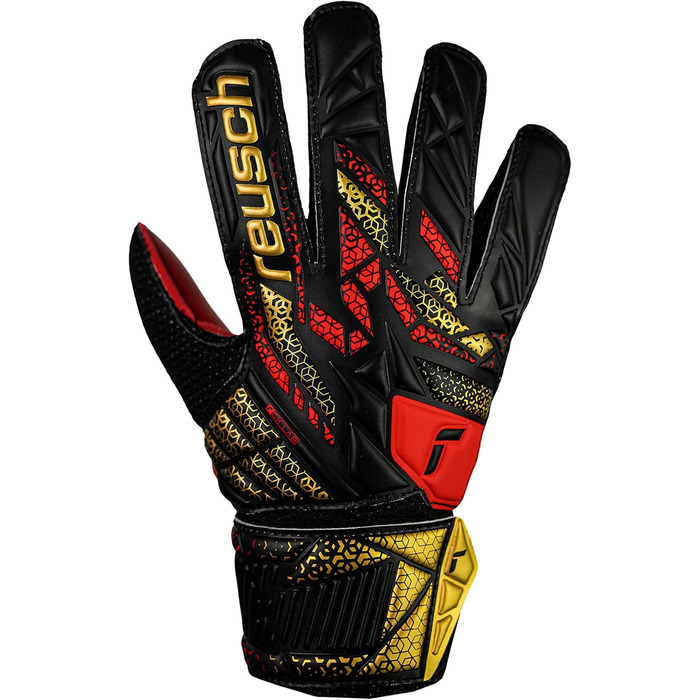 Воротарські рукавички Reusch Attrakt Solid Junior - дитячі, для футболу, чорно-золоті, розмір 7