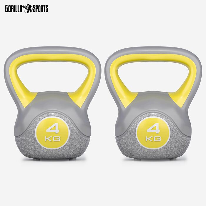 Гиря GORILLA SPORTS пластиковa, 2-20 кг, для фітнесу, окремо або набором