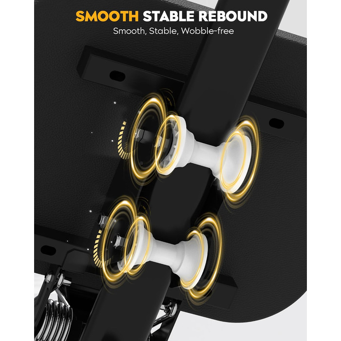 Тренування пресу GuuG: компактний тренажер для дому. Зручний, складаний, для чоловіків та жінок. Чорний колір.