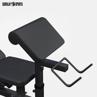Лавка для штанги GORILLA SPORTS / універсальна силосна станція для штанги та гантелей біло-чорна - сертифікована RheinlandTÜV