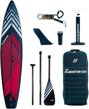 Надувна SUP-дошка Gladiator Pro 12'6 для турингу з аксесуарами – для початківців та досвідчених, Campsup