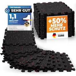 Неолімпік Гумова Puzzle-килимок для спортзалу 8 шт (0.8 м²) - Килимок для фітнесу, тренажерів, йоги, захист підлоги