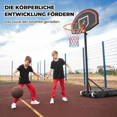 Баскетбольний кошик YOLEO для дітей, регульована висота 1,1-2,1 м, мобільна конструкція, для гри в приміщенні та на вулиці, до 12 років