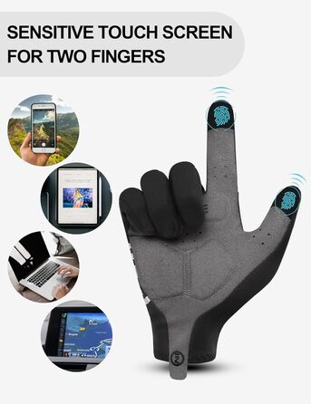 Велосипедні рукавички INBIKE зимові, чорні, для катання на велосипеді, лижах, бігу, з підкладкою для сенсорного екрану, теплі, вітронепроникні, антиковзаючі