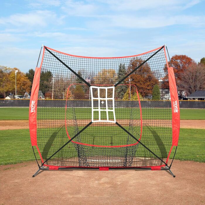Мережа для бейсболу та софтболу VEVOR: портативна тренувальна сітка для відпрацювання ударів, ловлі, пітчингу з підставкою, сумкою та аксесуарами