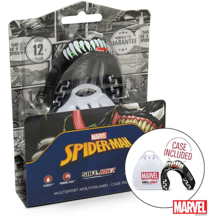 Захисна капа для рота Marvel Venom для дорослих і дітей, для контактних видів спорту: регбі, ММА, єдиноборства, кікбоксинг, дзюдо, хокей, бокс, юніорська (до 11 років), Venom