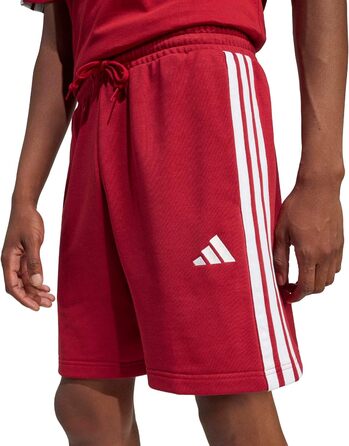 Чоловічі шорти Adidas Essential Three Stripes French Terry (XXL, Active Maroon/White) з трьох смужок