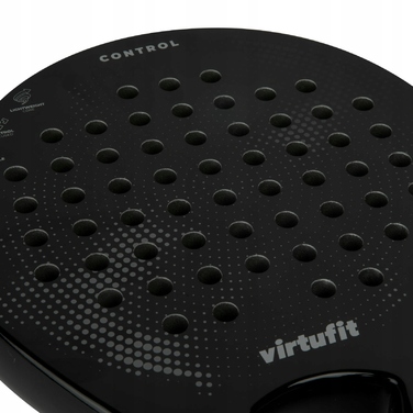 Ракетка для падел-тенісу VirtuFit Control, чорно-сіра, прецизійна, 365г