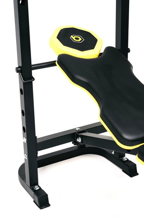 Тренувальна лавка Besport WB-003 горизонтальна для жиму зі стійкою під штангу