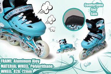 Дитячі ролики-коліщатка з підсвічуванням, чорно-білі (М'ятний, L)