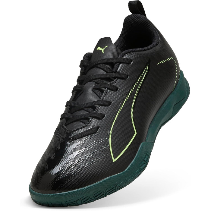 Дитячі футбольні бутси PUMA Ultra 6 Play It Jr для гри на твердих поверхнях (32 EU, Puma Black Fizzy Light Green)