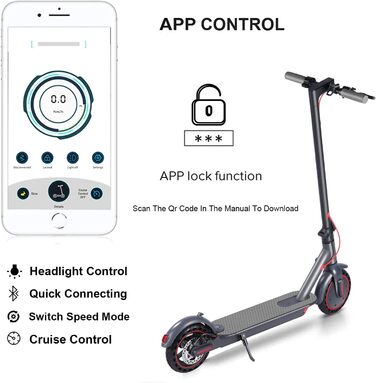 Електросамокат для дорослих IPX4, 350Вт, 20 км/год, LCD, APP, до 28 км