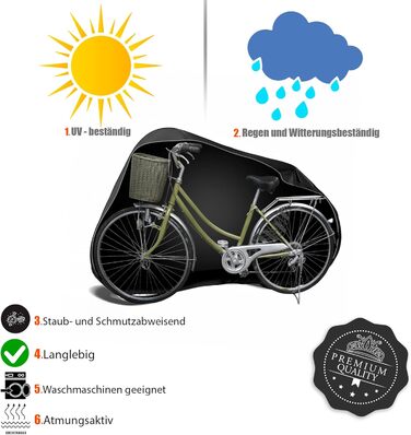 Водонепроникний чохол для велосипеда BigDean – захист від негоди, підходить для 1-2 велосипедів, мотоциклів та ролерів, поліестер 210D