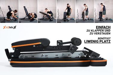 Регульована складана лава для гантелей, посилена тренажерна лава для дому, витримує до 360 кг, багатофункціональна атлетична лава для силових тренувань