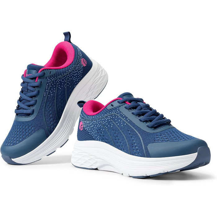 Жіночі кросівки FitVille для ходьби та бігу - широкі, дихаючі, з антиковзкою підошвою, для занять спортом та фітнесом (41 EU, блакитний, неоновий рожевий)