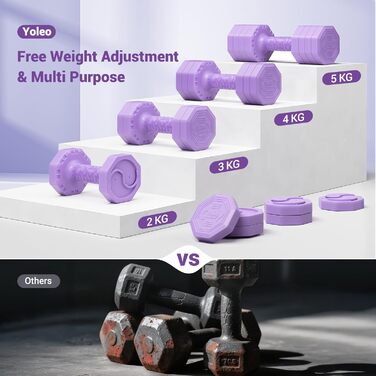 Дірекс стійка для штанги з 3/5 рівнями, для гантелей, гир, штанги, до 500 кг, регульована (з набором гантелей 10 кг, фіолетовий)