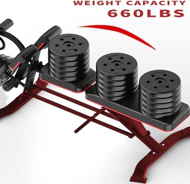 Універсальна лава для тренувань з гантелями та штангою, регульована, для силових, гантельних та пресових вправ, чорна (оновлена версія)