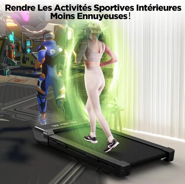Walking Pad Superun –Бігова доріжка для дому з нахилом, 3.0 PS, з додатком та пультом – до 136 кг, чорний