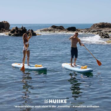 Надувний SUP-борд HUIIKE з аксесуарами: весло, фіни, насос. Стабільний та міцний, 305 x 84 x 15 см, до 130 кг. Колір Enjoyer Blue (Essential)