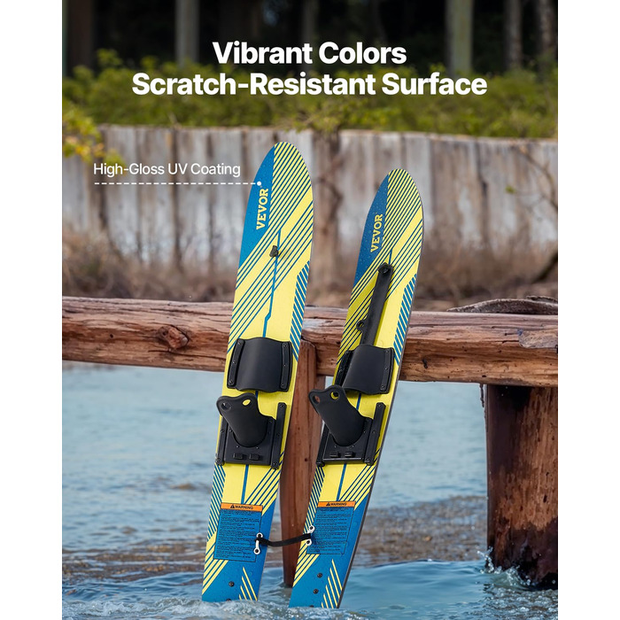 Воднолижне обладнання VEVOR для підлітків: комплект з регульованими кріпленнями X-7, подвійним тросом та знімною стійкою, до 136 кг